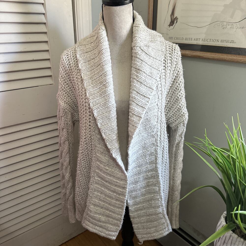 Abercrombie & Fitch Sweater Womens Medium Oatmeal Chunky Y2K Fisherman Boho Chic